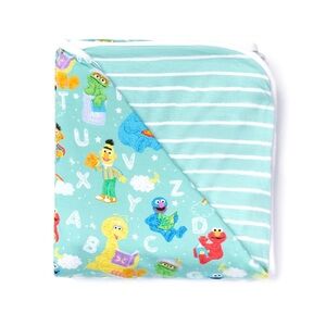 Little Sleepies Sesame Street Blanket - Aqua and White